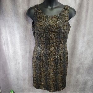 Carmen Marc Valvo Women's 100% Silk Dress with Sequins Size 14